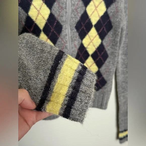 URBAN OUTFITTERS BDG Clarke Argyle Zip-Up Sweater - Picture 8 of 12